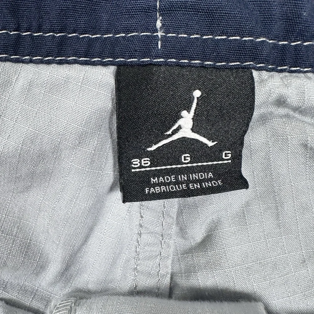 Nike Jordan Cargo Shorts Mens 36 Gray Ripstop Drawstring MJ 23 Outdoor STAINS